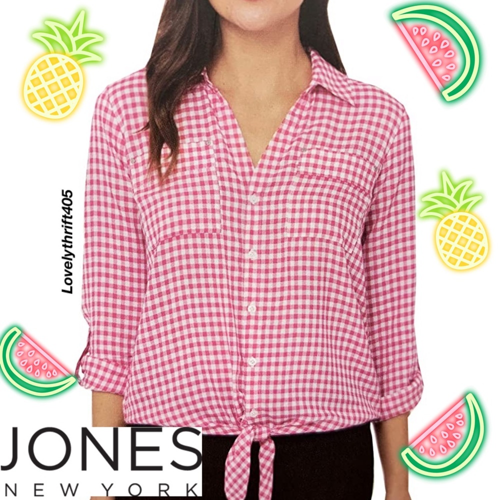 Jones New York Women's Front Tie Button Down